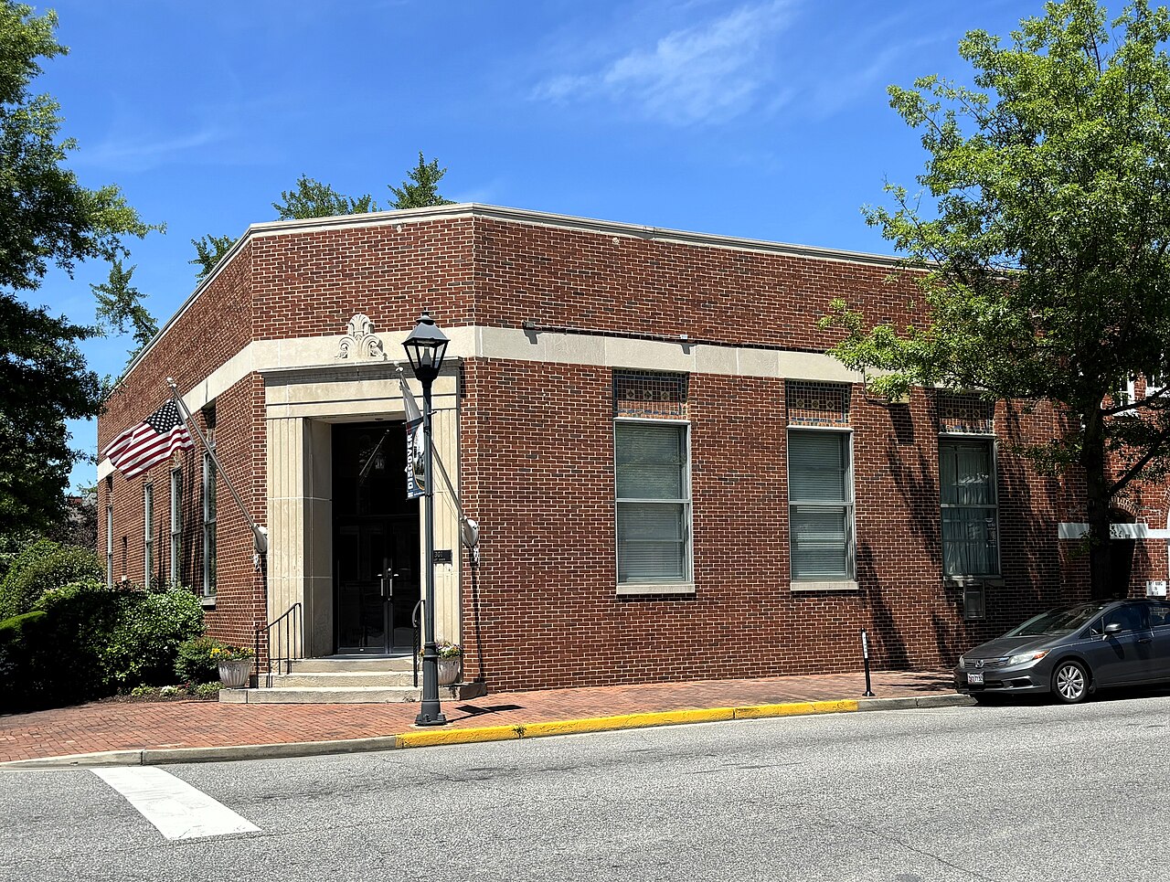 A brick civic building at 301 East Dover Street in Easton, Maryland.
