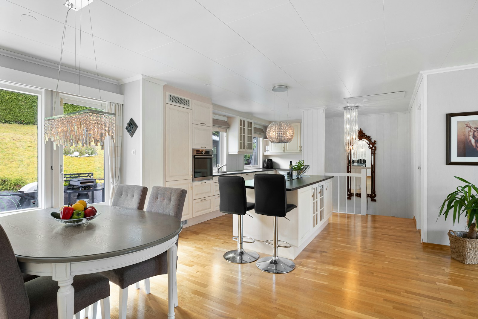 House kitchen and dining table, no faces