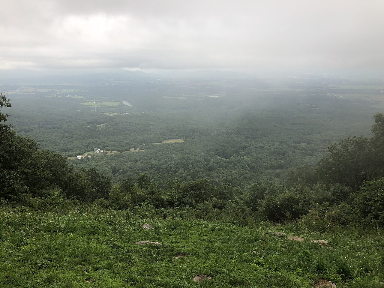 Valley view southeast from Fort Valley Road on Massanutten Mountain, Virginia.