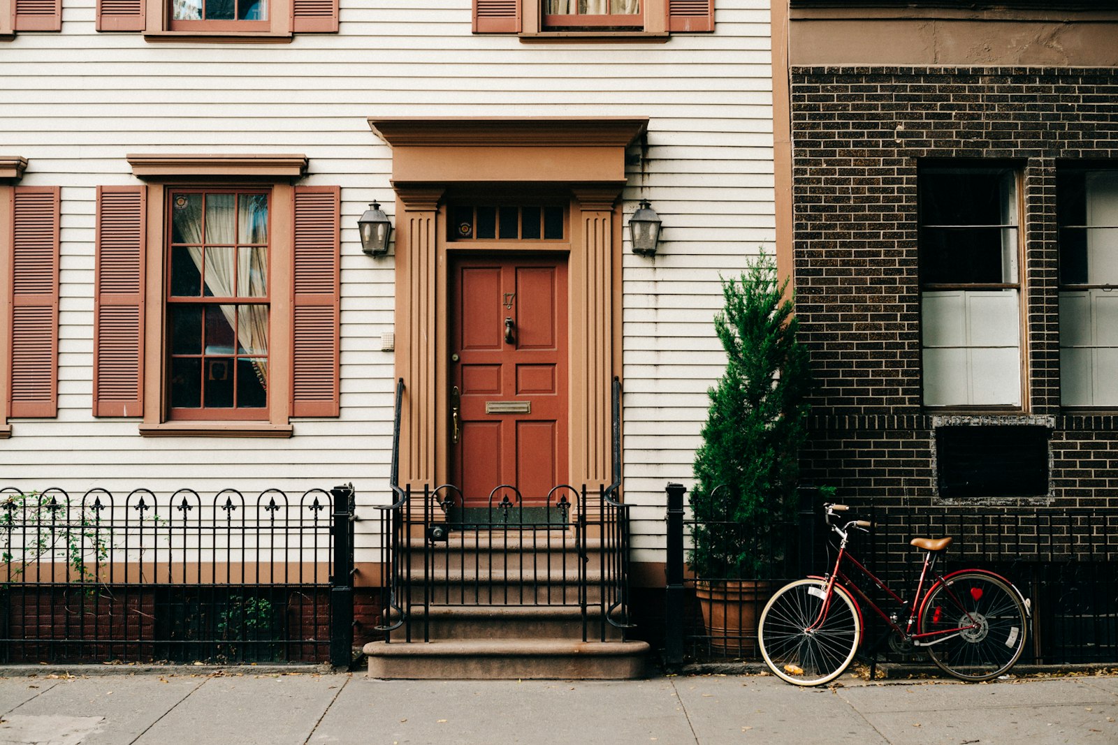 Townhouse front door, no faces