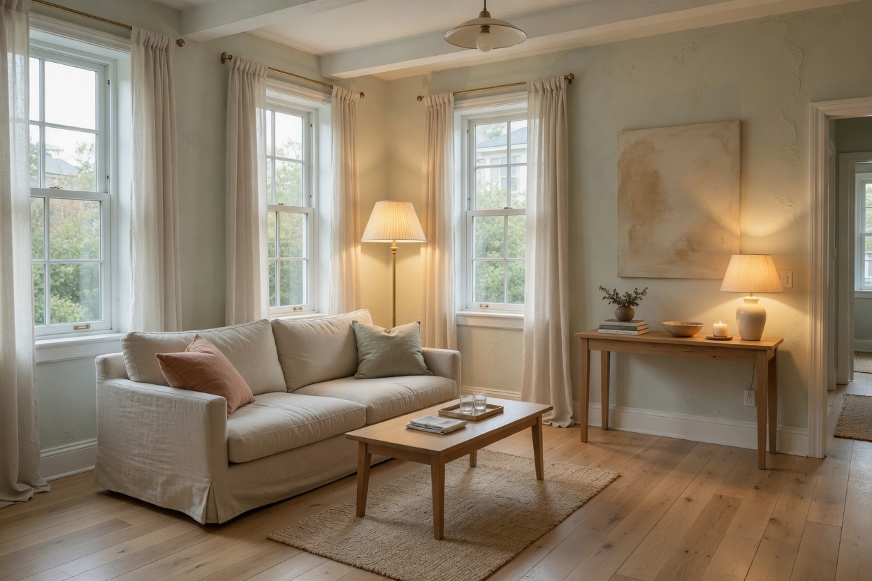 Stay lodging interior or exterior, no faces