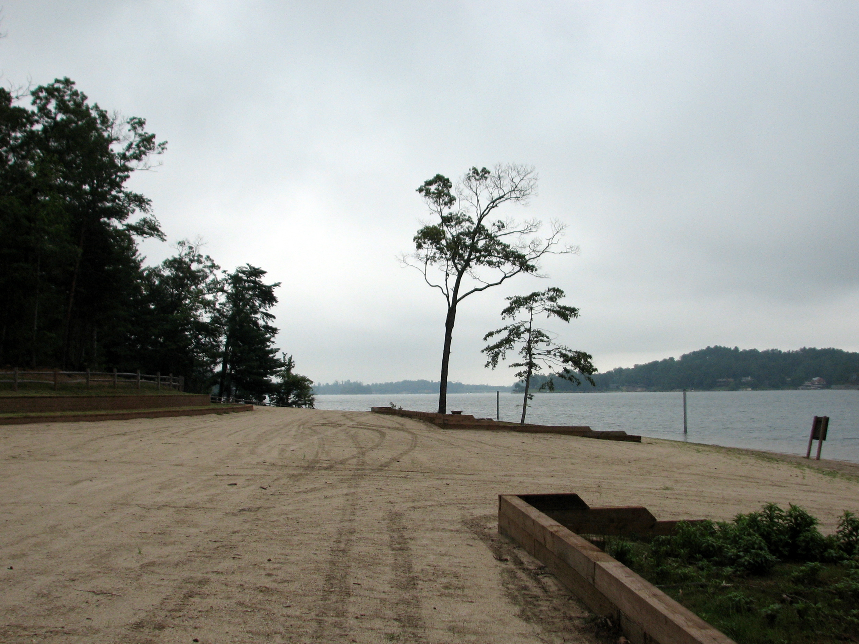 Lake James shoreline at the state park beach