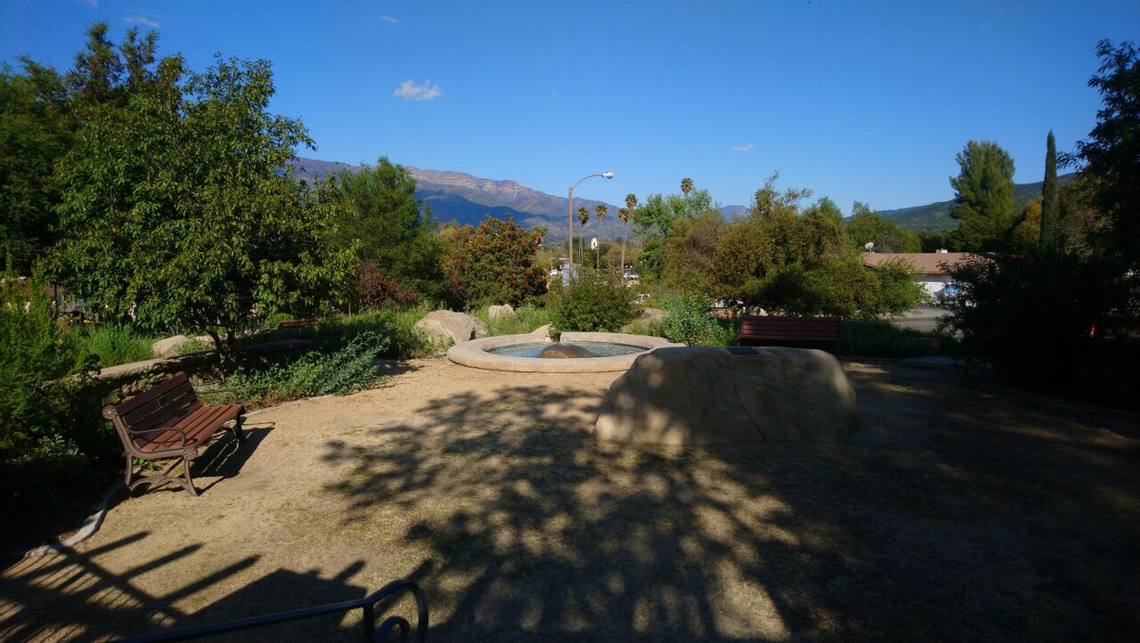 Cluff Vista Park in Ojai with the Topa Topa mountains on the horizon.