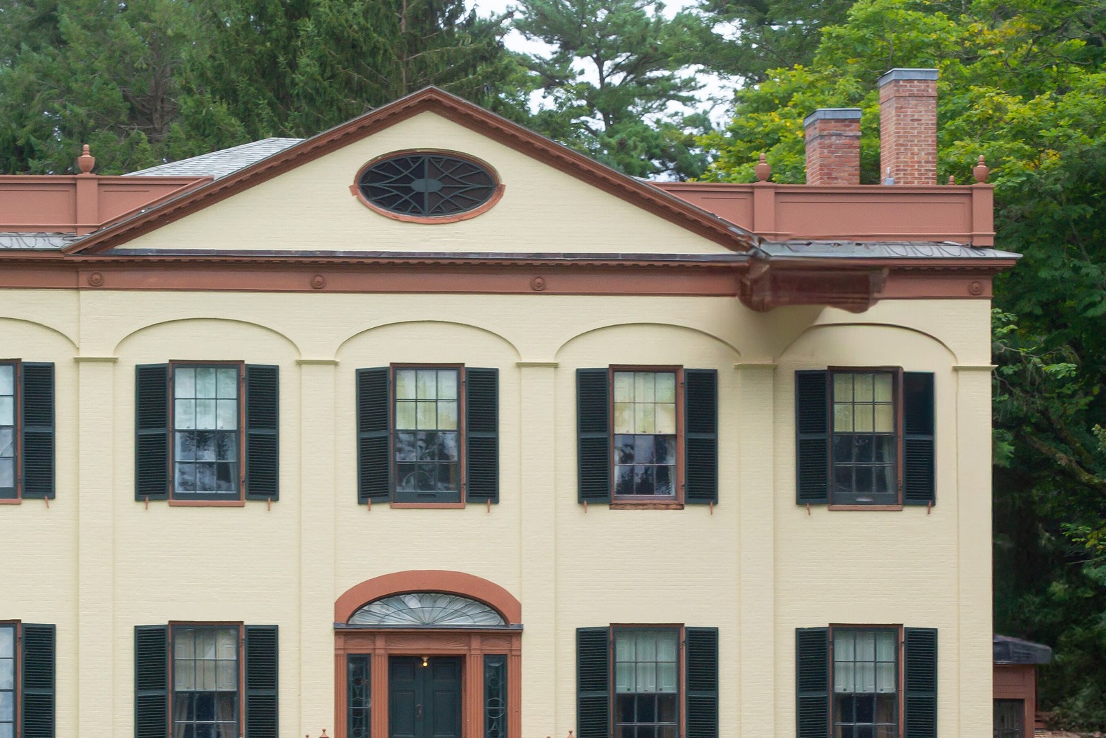 Yellow inn facade, no faces