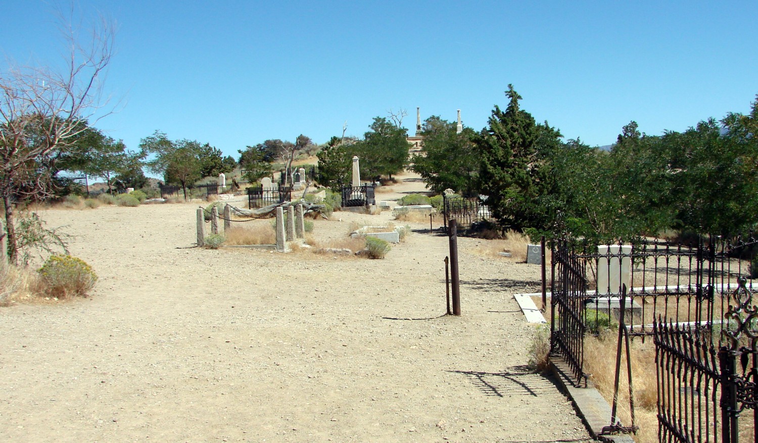 Hillside cemetery in Virginia City, Nevada
