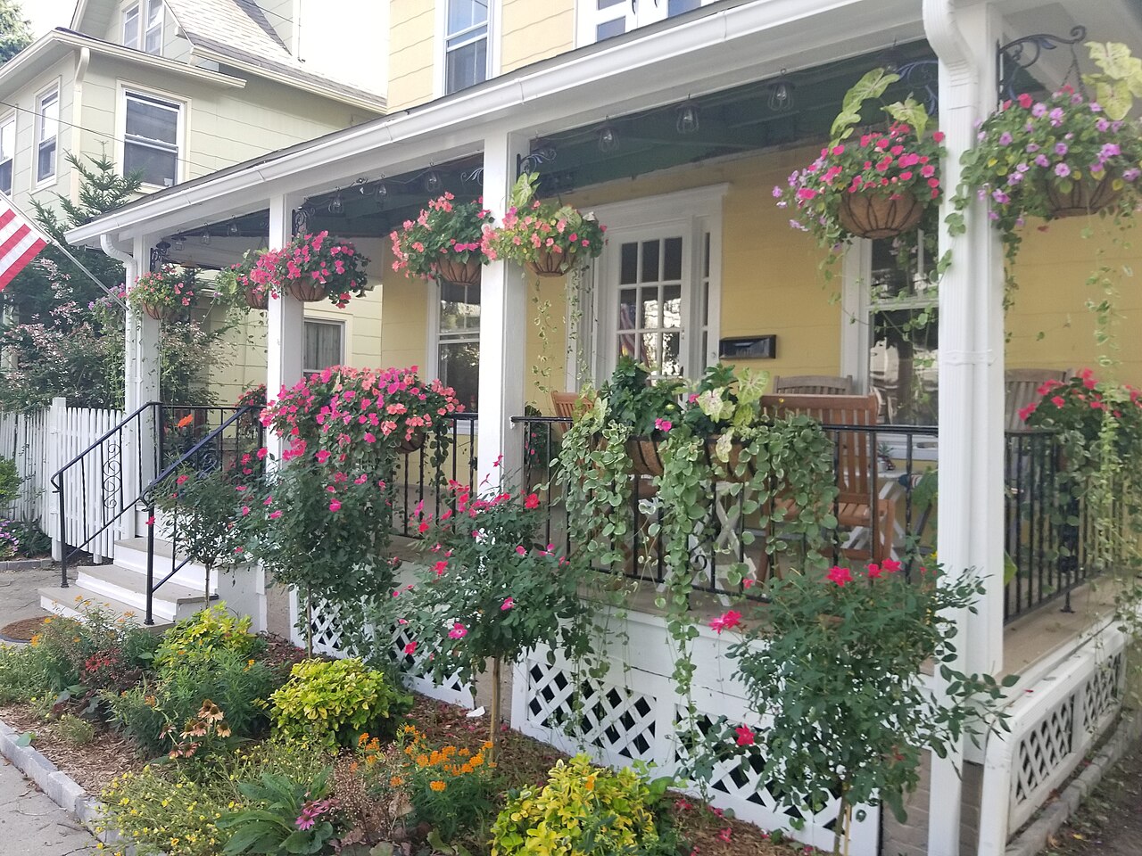 Victorian house and front garden on an Ocean Grove street