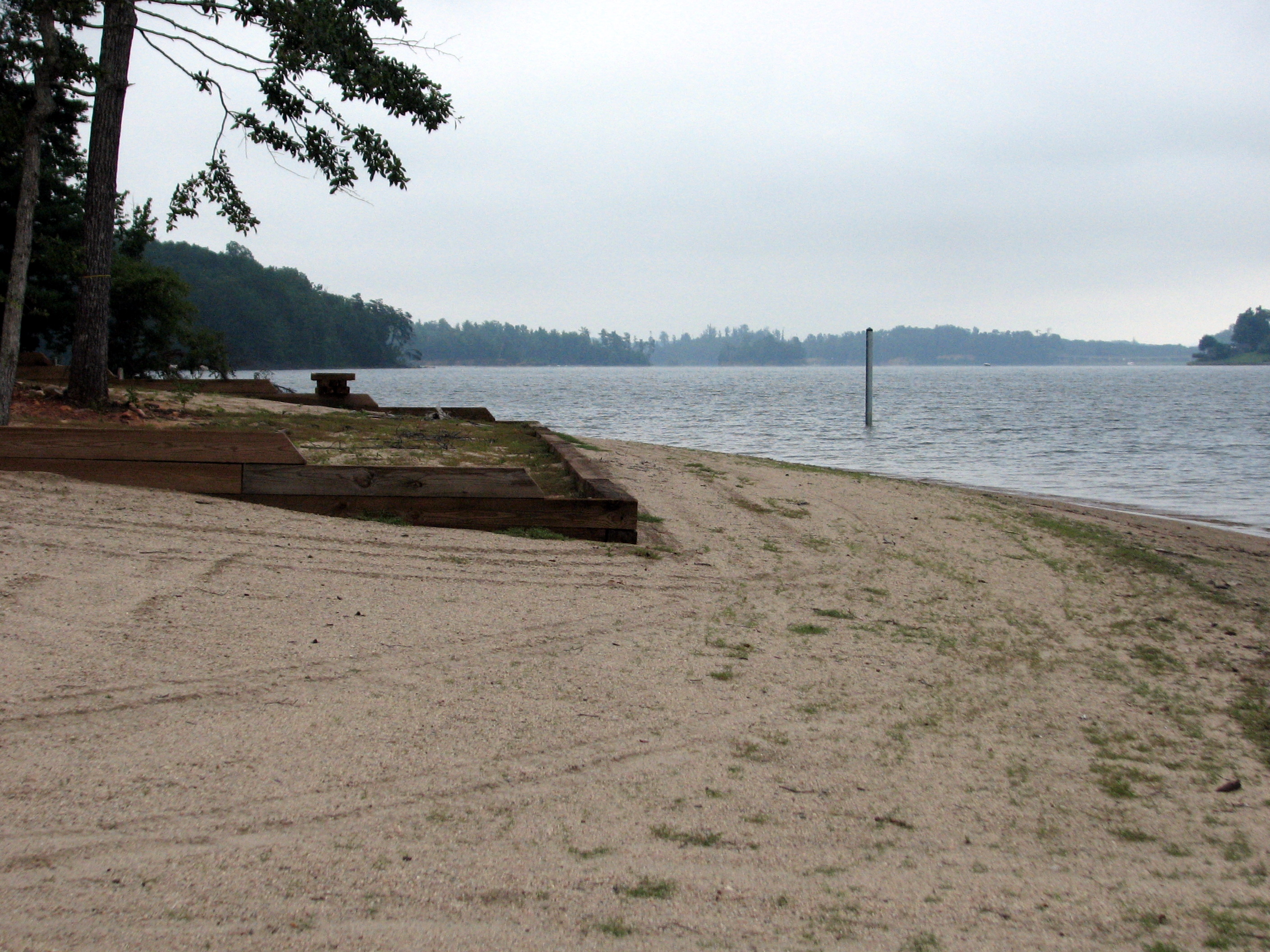 Open water at Lake James State Park from the beach