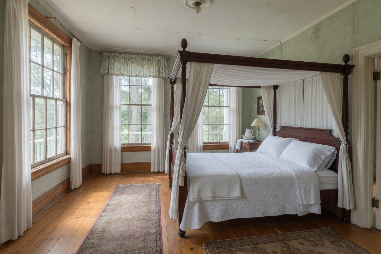 Stay lodging interior or exterior, no faces