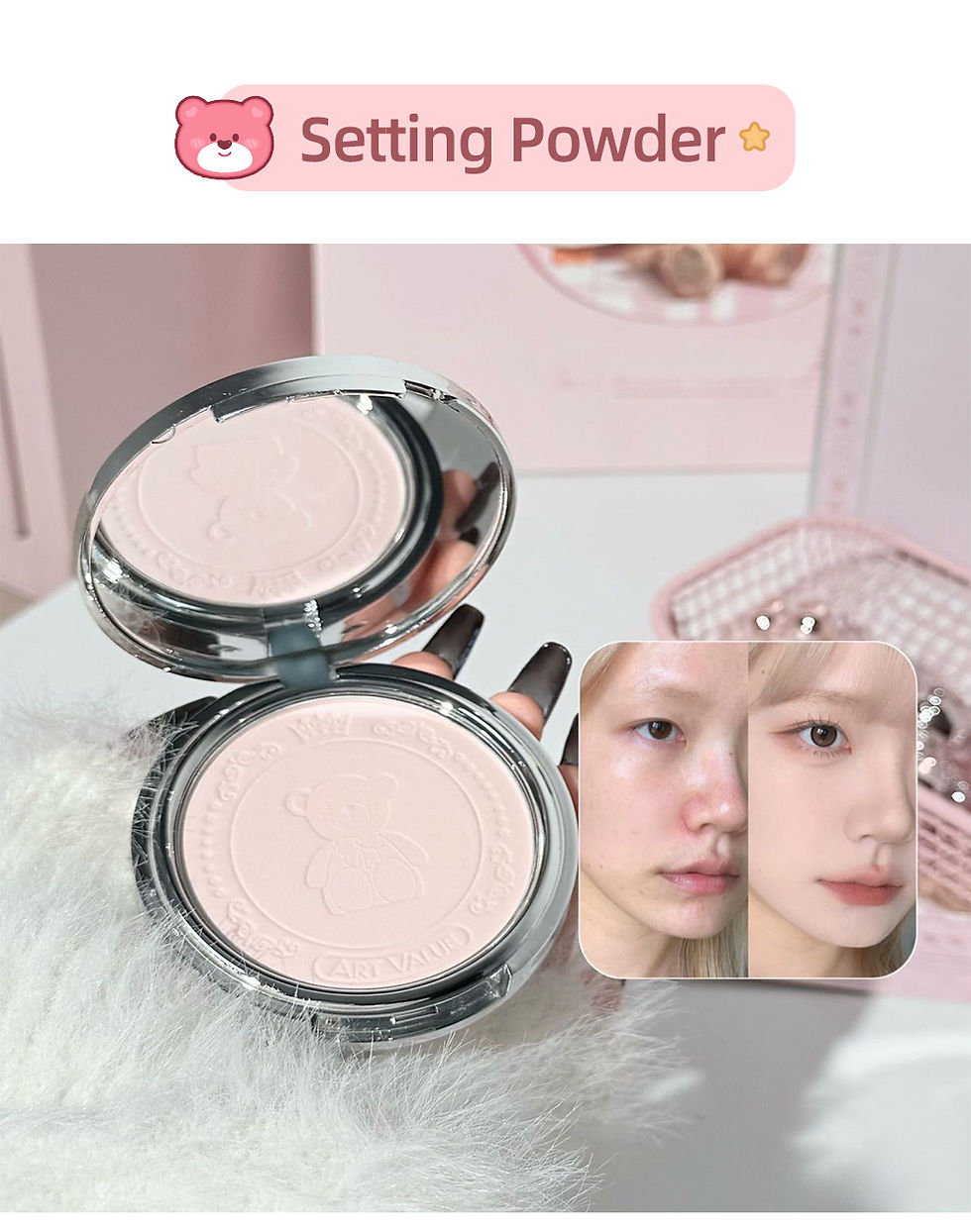 Thumbnail: ART VALUE 7PC Makeup Sets Include 3 Colors Matte Lip Mud,1 Pressed Powder,1 Blus