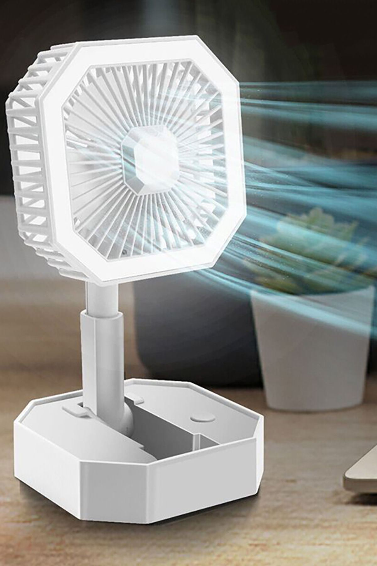 Ledli Katlanabilir Ergonomik Masa Üstü Fan LED Işıklı Güçlü Masa Üstü Katlanabil