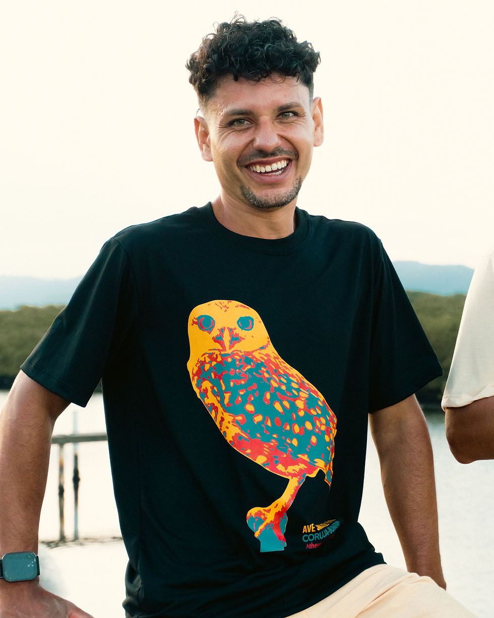 Miniatura: Camiseta Coruja-buraqueira - Ave Símbolo de Peruíbe