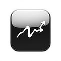 create a simple icon for a trading app, black and white. give fewer details.jpg