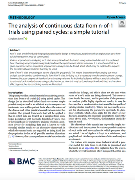 The analysis of continuous data from N-of-1 trials using paired cycles: a simple tutorial