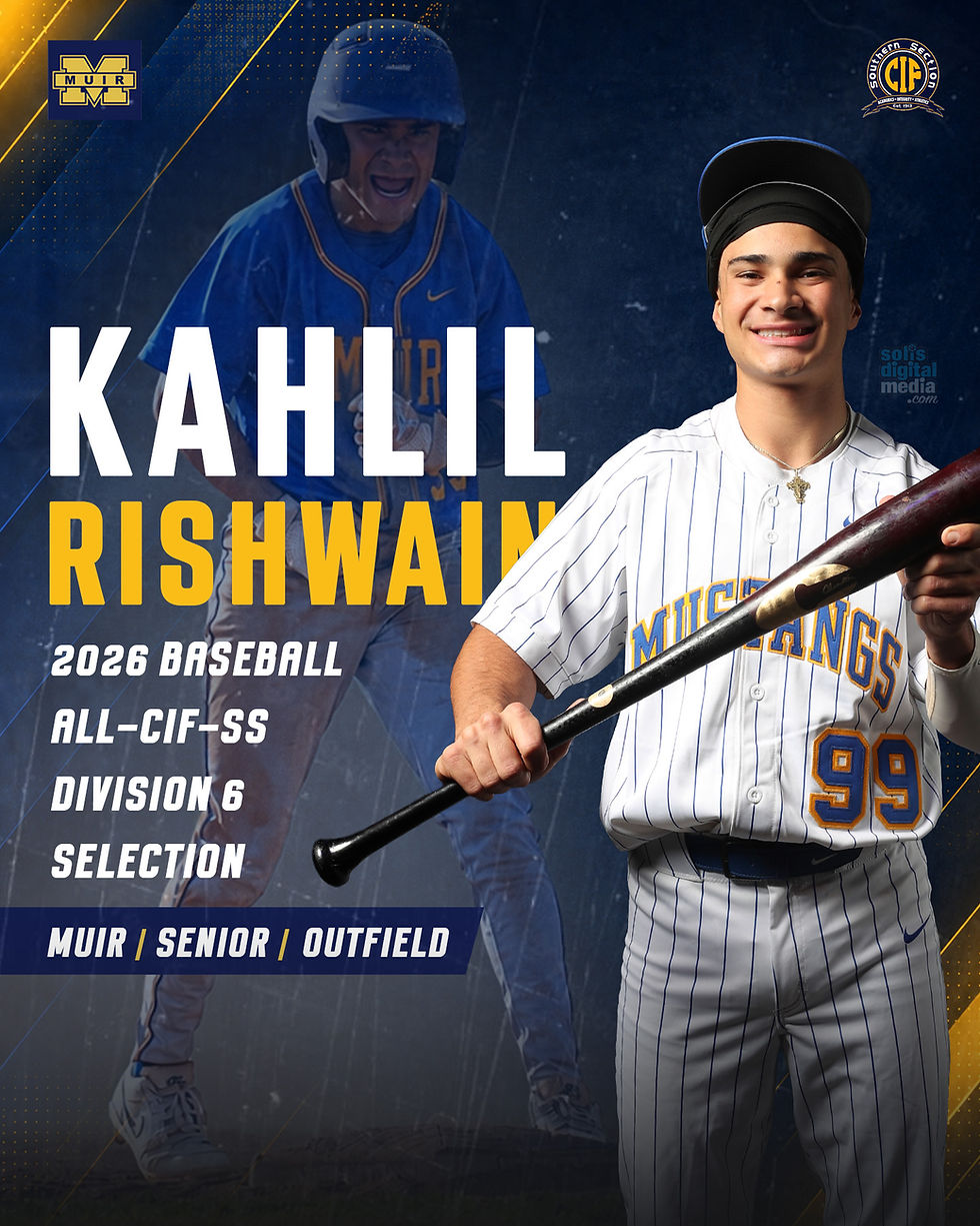 Muir’s Kahlil Rishwain Receives CIF-SS Division 6 Baseball Recognition