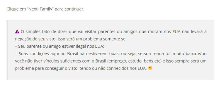Formulário DS160