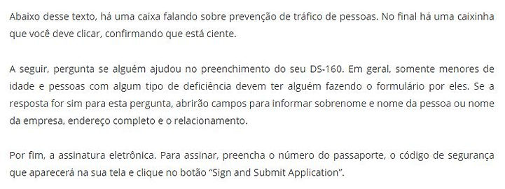 Formulário DS160