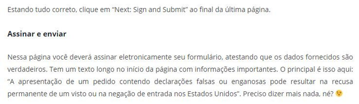 Formulário DS160