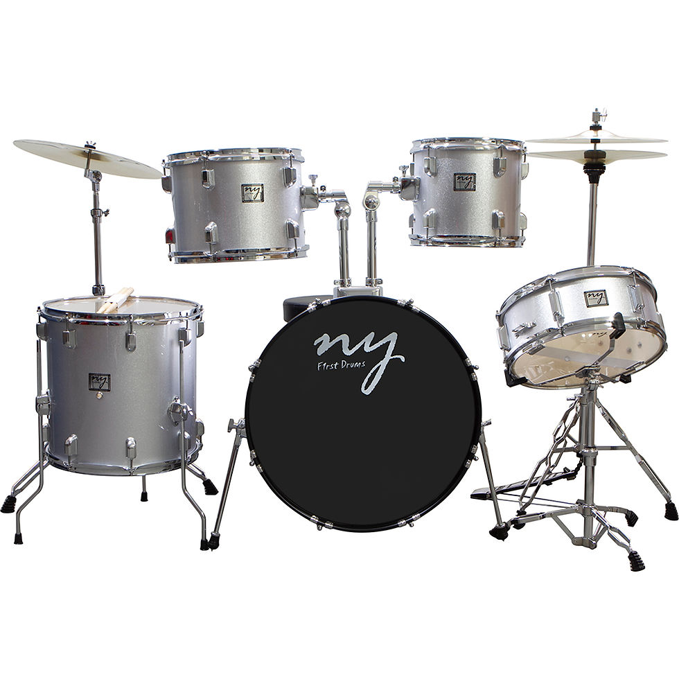 Miniatura: Bateria Acústica 2t Cromada Prata Com Banco Ny-f1rst