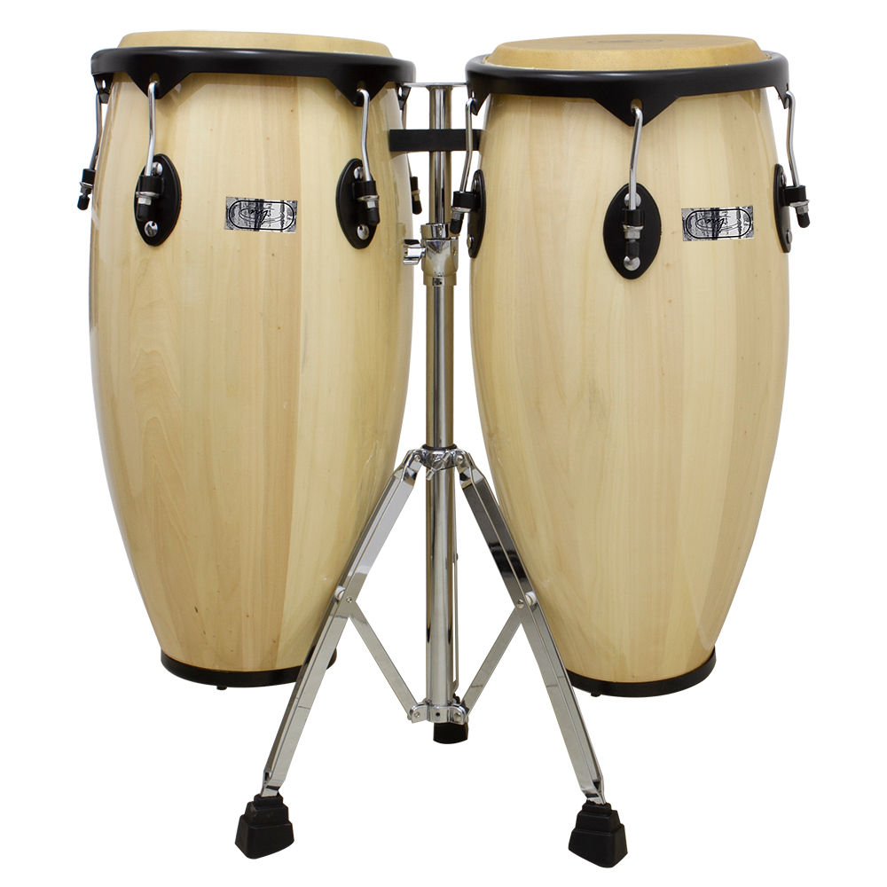 Par De Congas 11 E 12 Natural Com Suporte New York