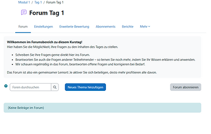 Forum Video-Integrationskurs