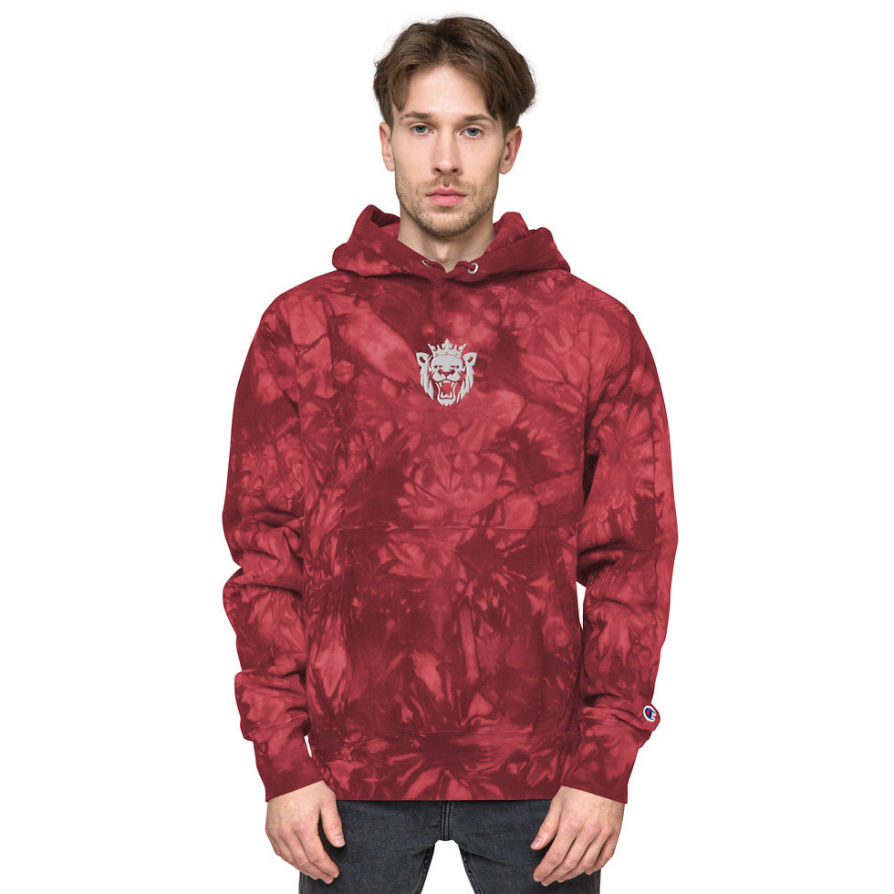 Thumbnail: Embroidered Lion Champion Tie-Dye Hoodie Driven By Darkness Heavy OverSized