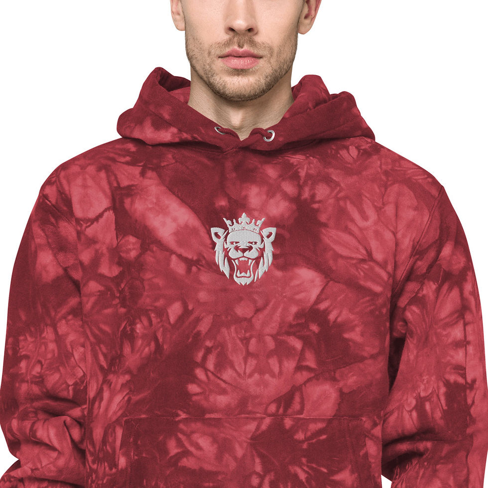 Thumbnail: Embroidered Lion Champion Tie-Dye Hoodie Driven By Darkness Heavy OverSized