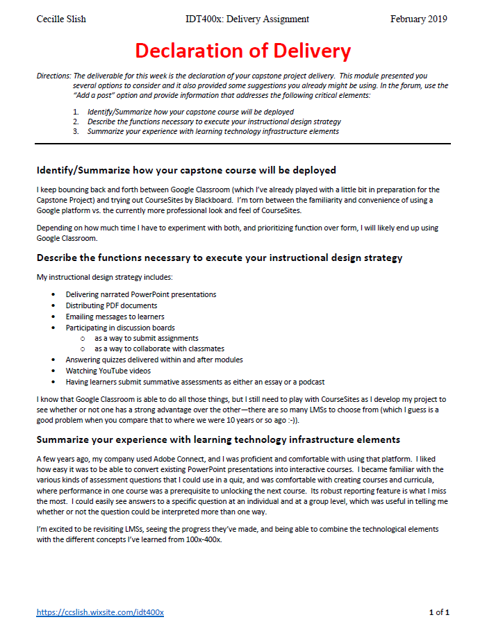 Week 5 (Jan. 30, 2019)