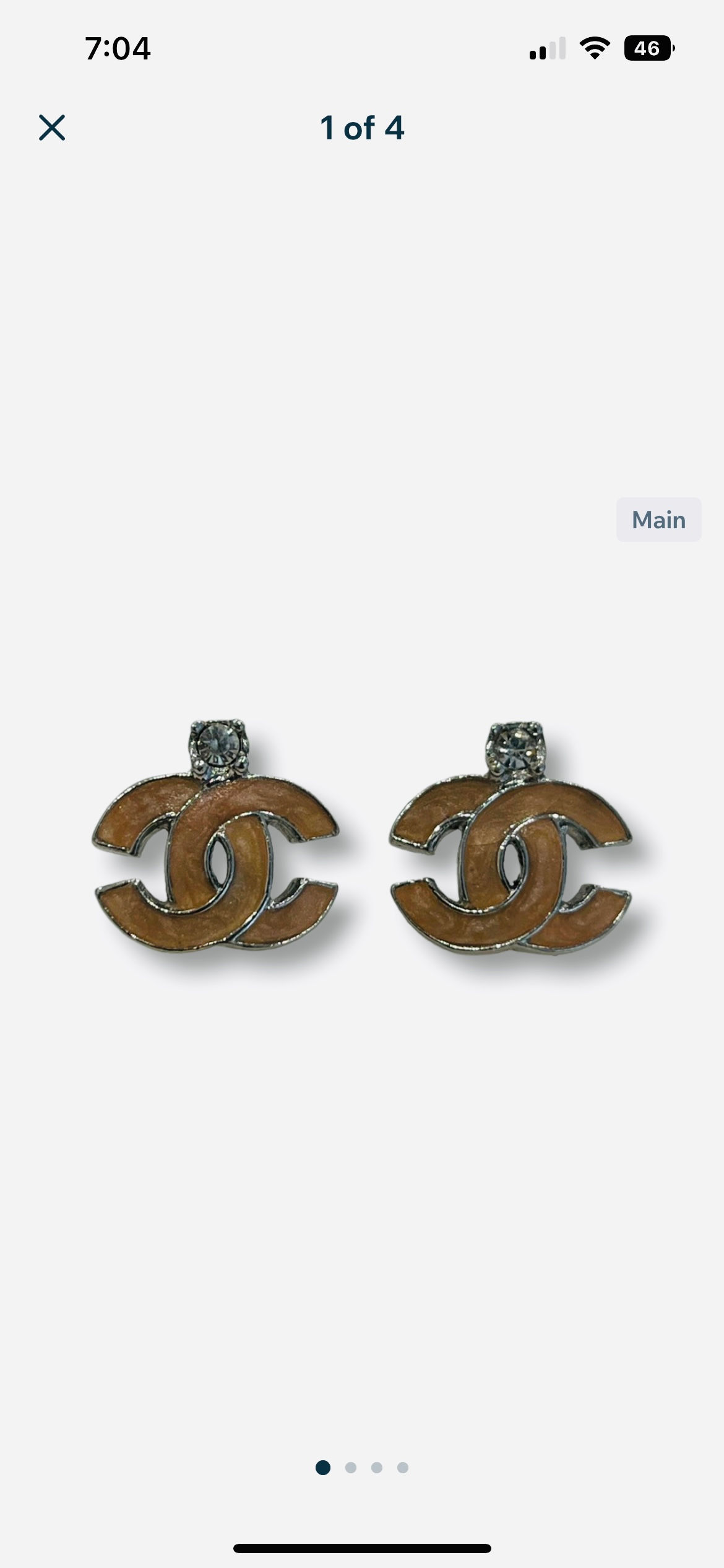 Chanel Silver Stud Earrings