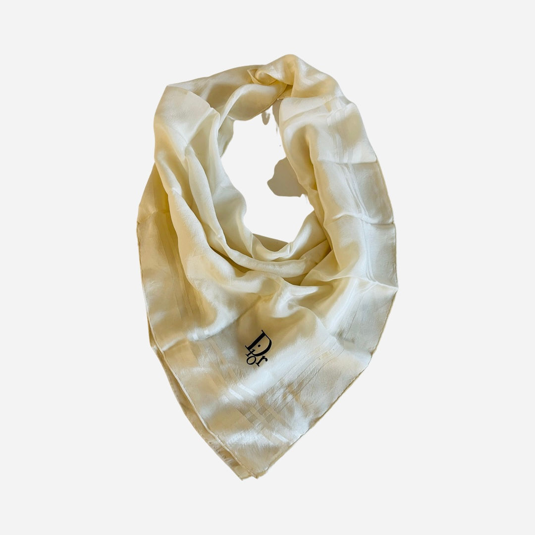 Christian Dior Off white Silk scarf
