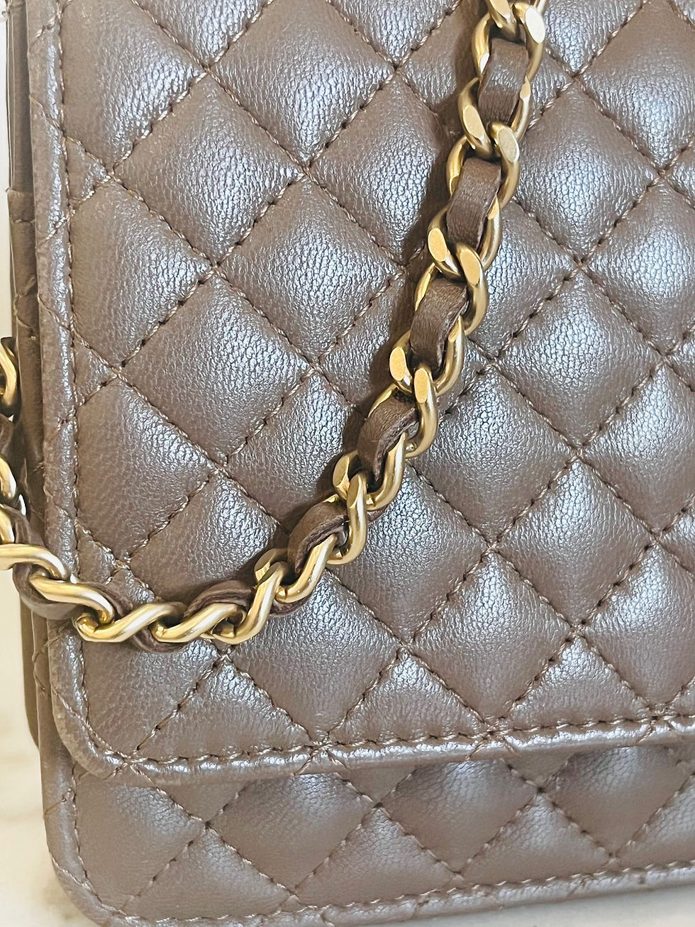 Thumbnail: Chanel WOC ( wallet on chain ) Lambskin leather 