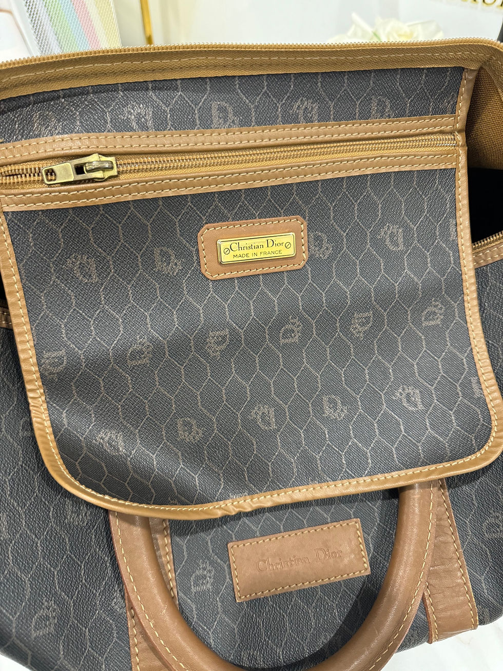 Thumbnail: Dior Black Monogram Trotter Honeycomb Boston Duffle Bag 