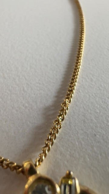 Thumbnail: Christian  Dior  Gold Crystal  Necklace  