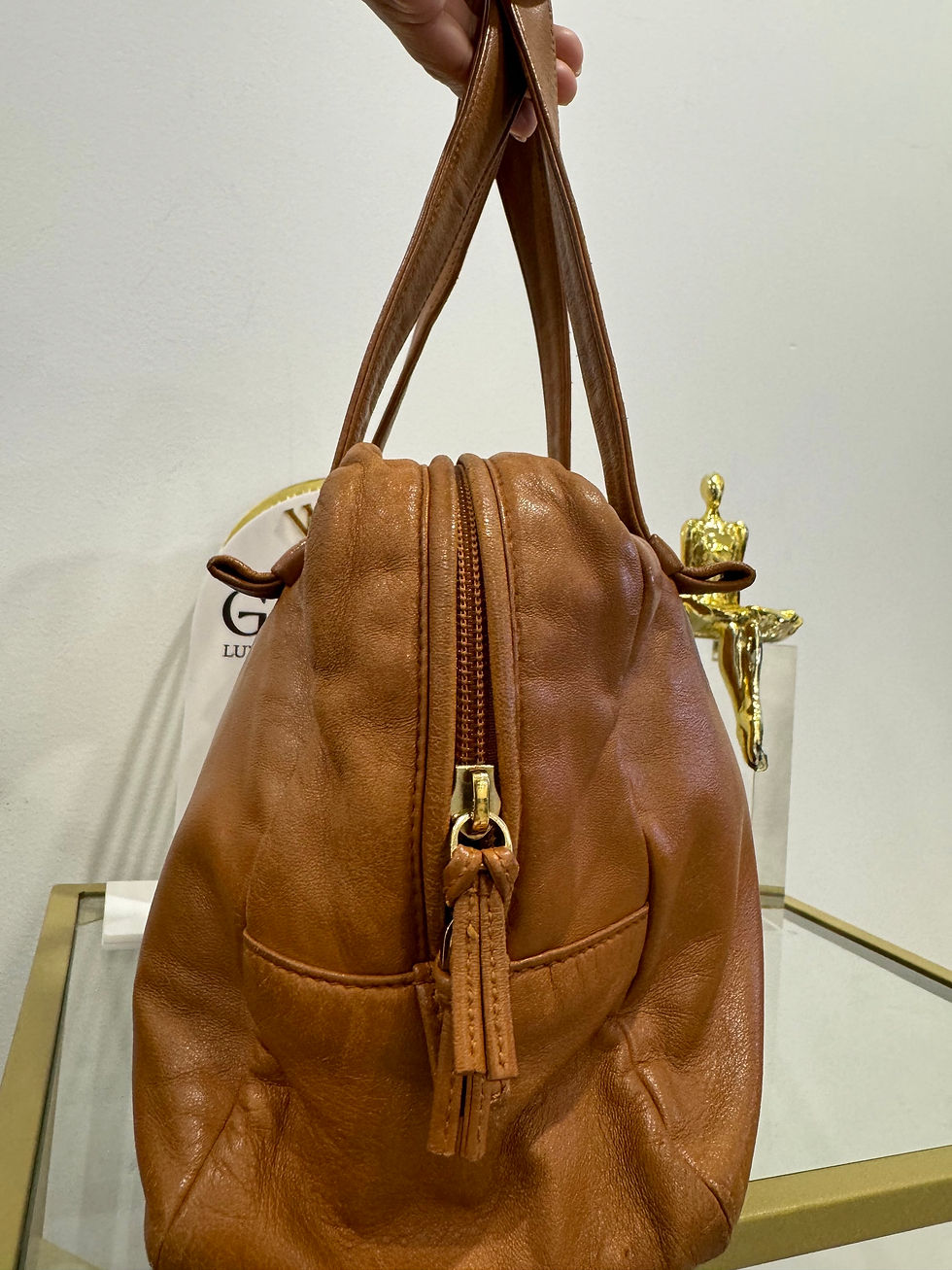 Thumbnail: Vintage LOEWE Tan handbag 