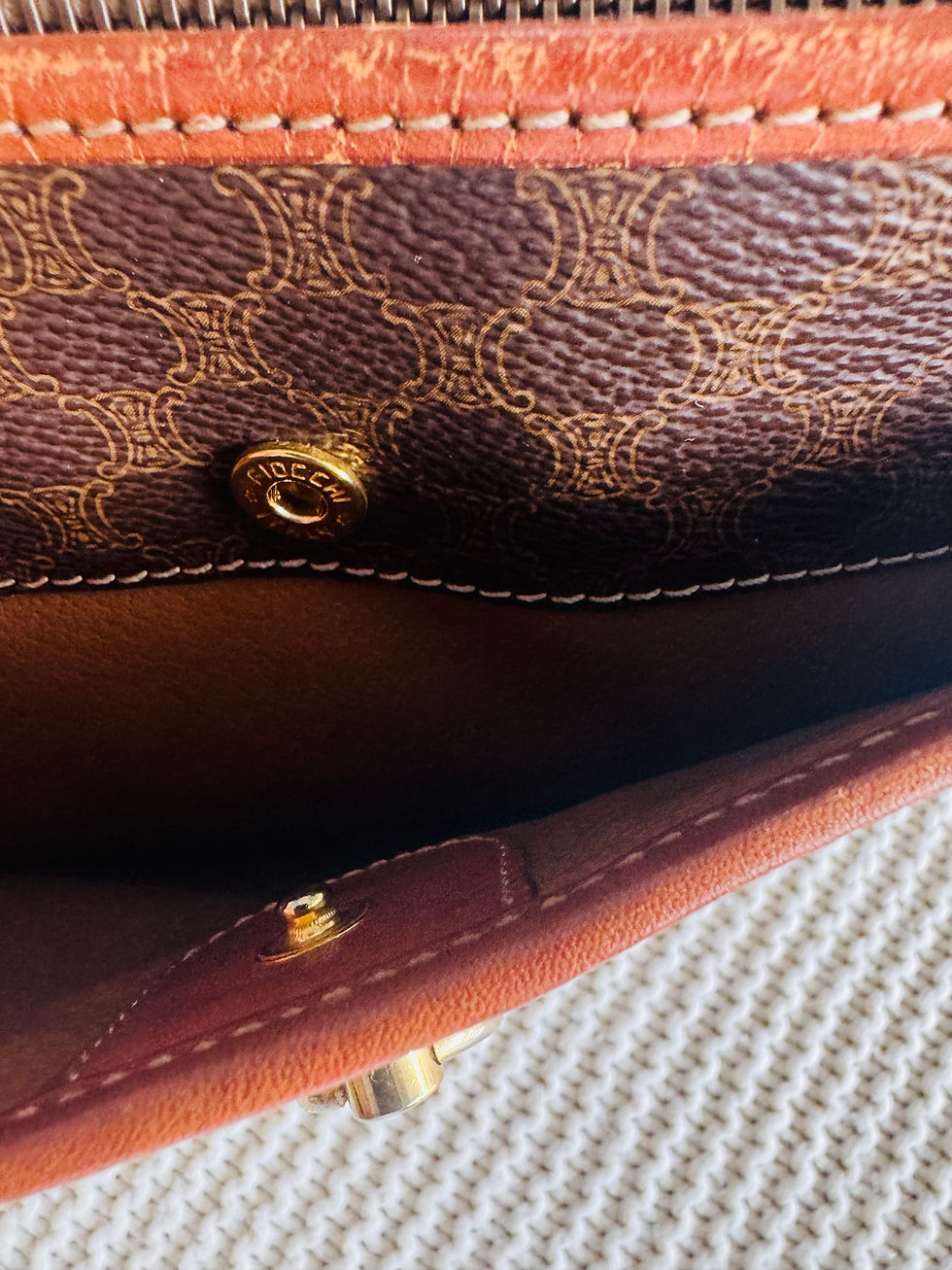 Thumbnail: Vintage Celine Large Clutch – Gold Logo Hardware Made in France