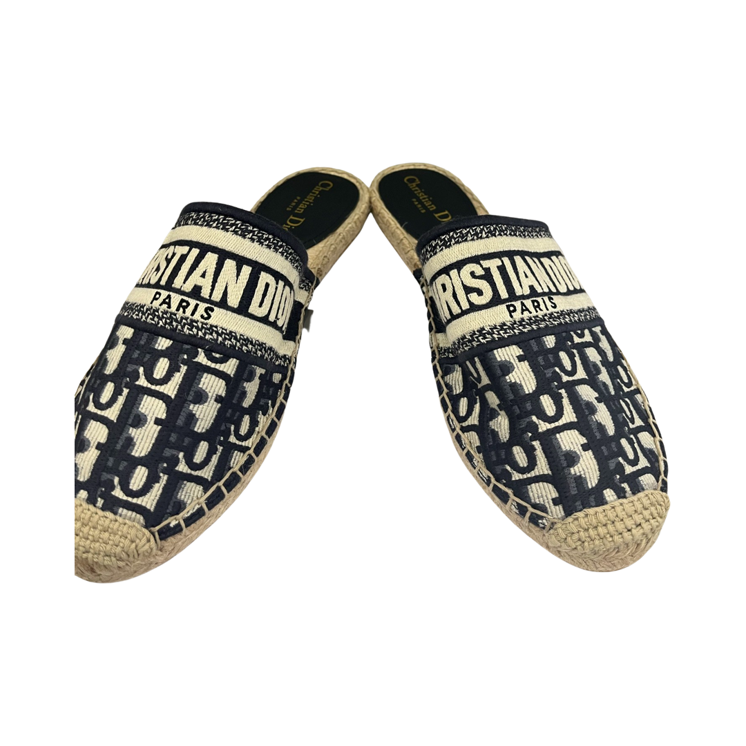 DIOR Granville Backless Espadrille slide.