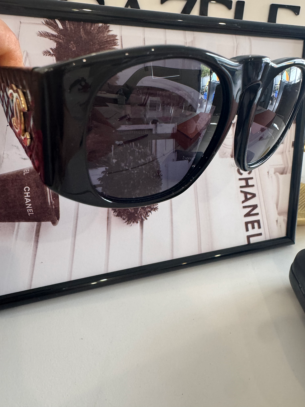 Thumbnail: Vintage Chanel Quilted Temple Sunglasses