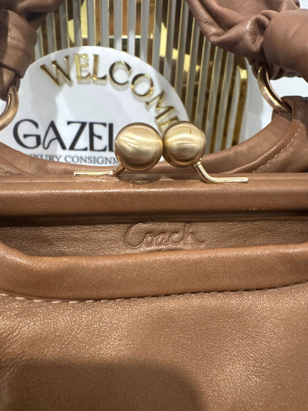 Thumbnail: Coach Leather Top Handle Bag – Tan | Timeless Elegance