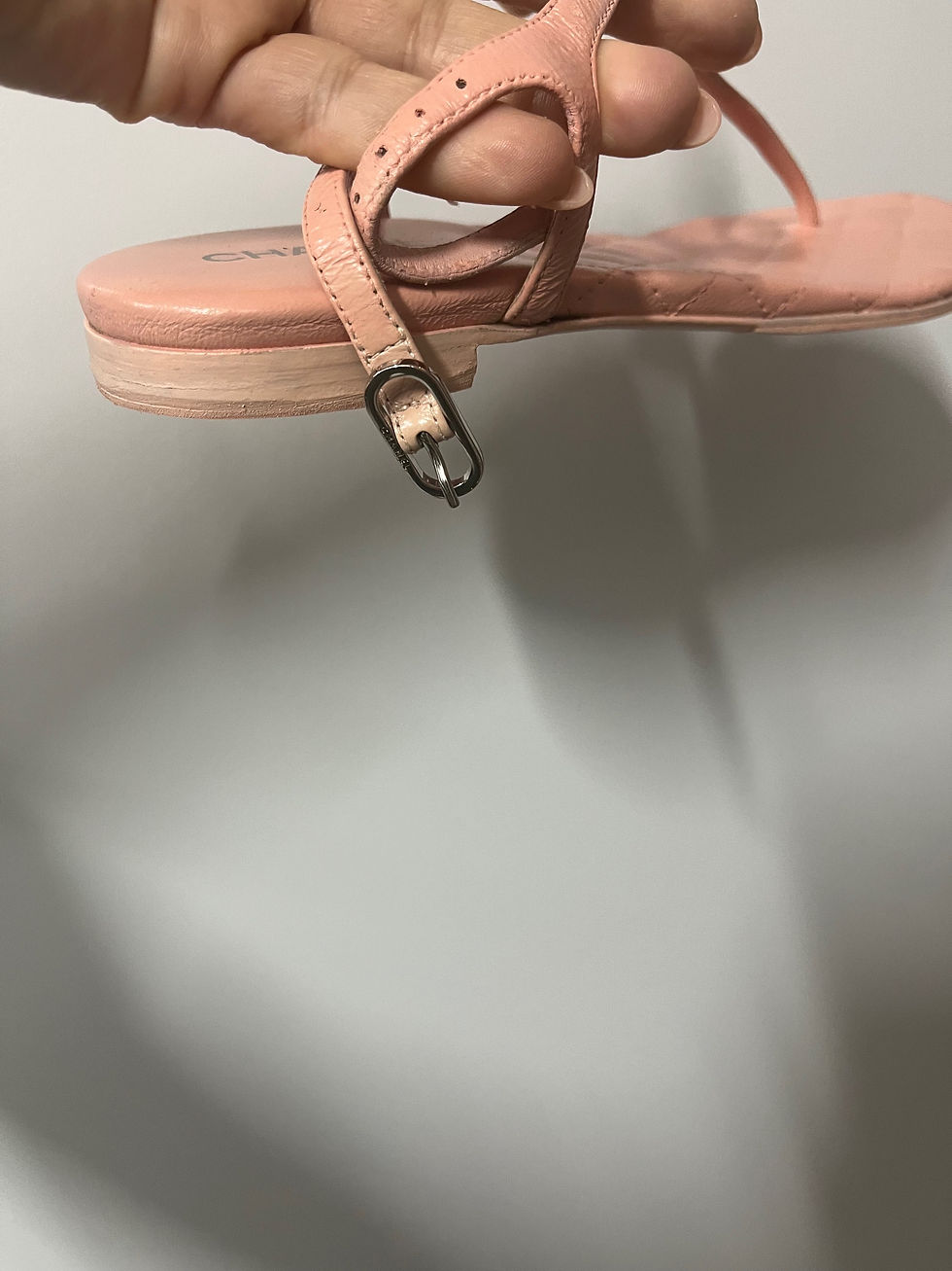 Thumbnail: CHANEL CC SANDALS Quilted Leather T-Strap