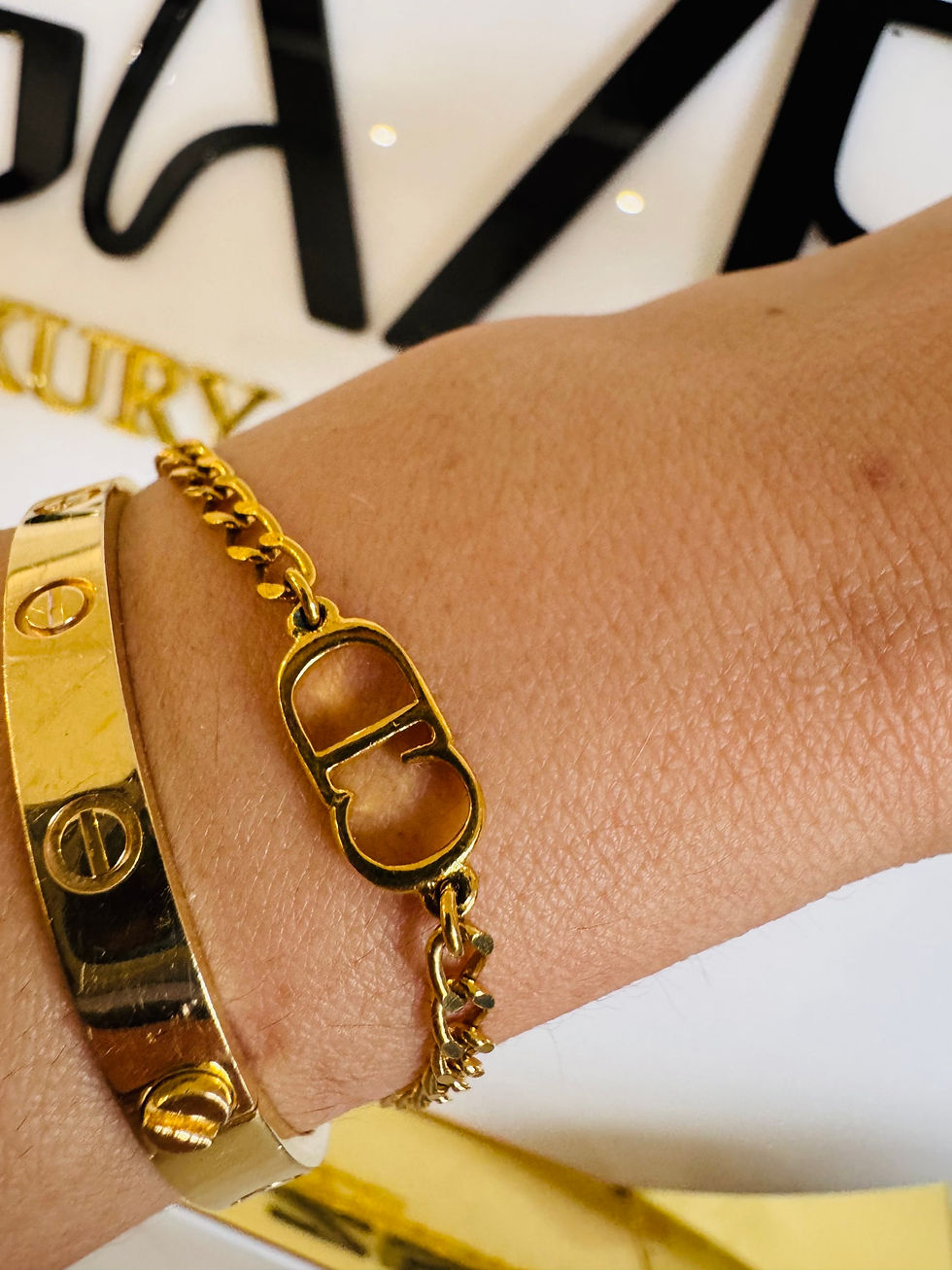 Thumbnail: Christian  Dior (CD) Gold Bracelet  