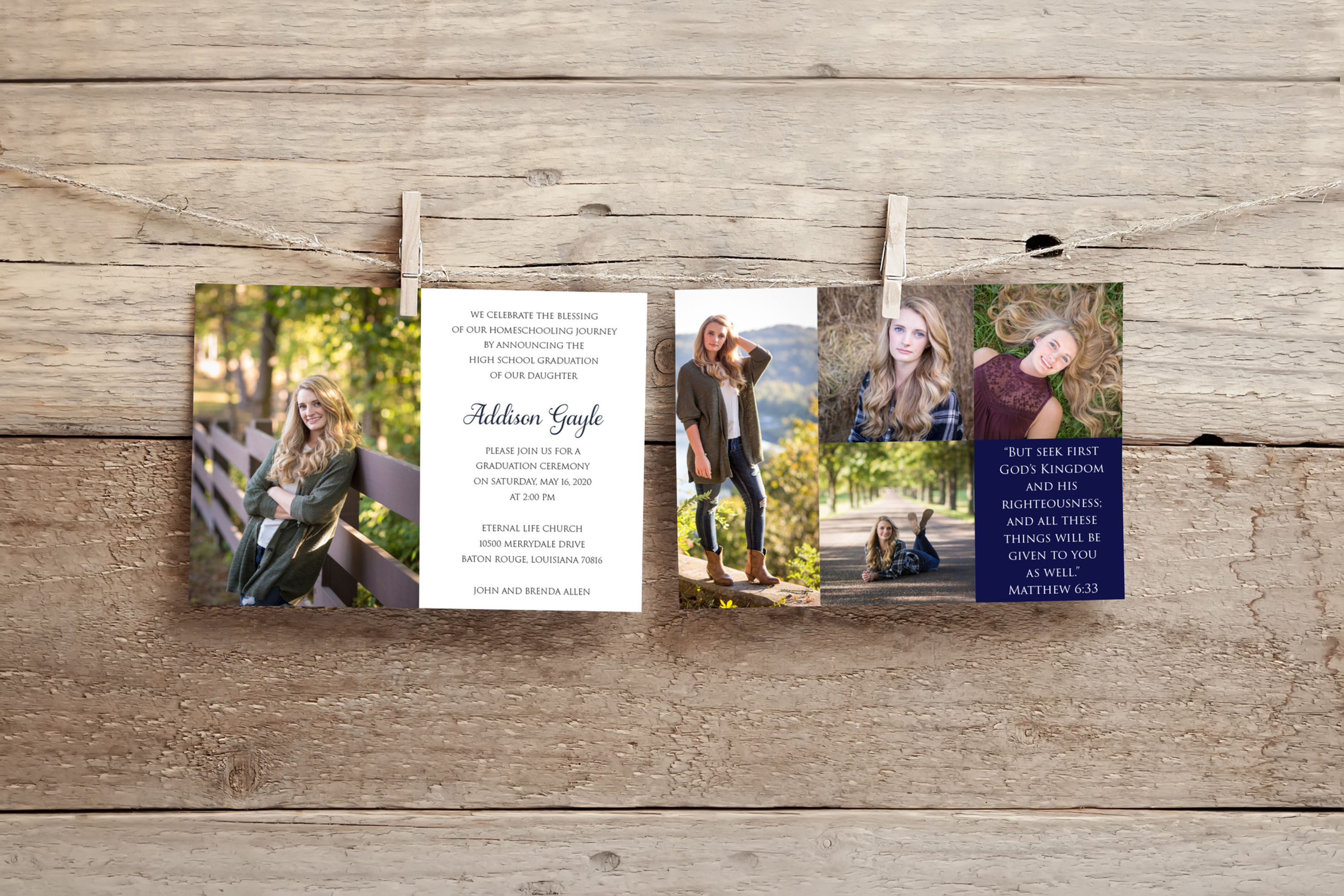 Printed Graduation Invitations "Addison"