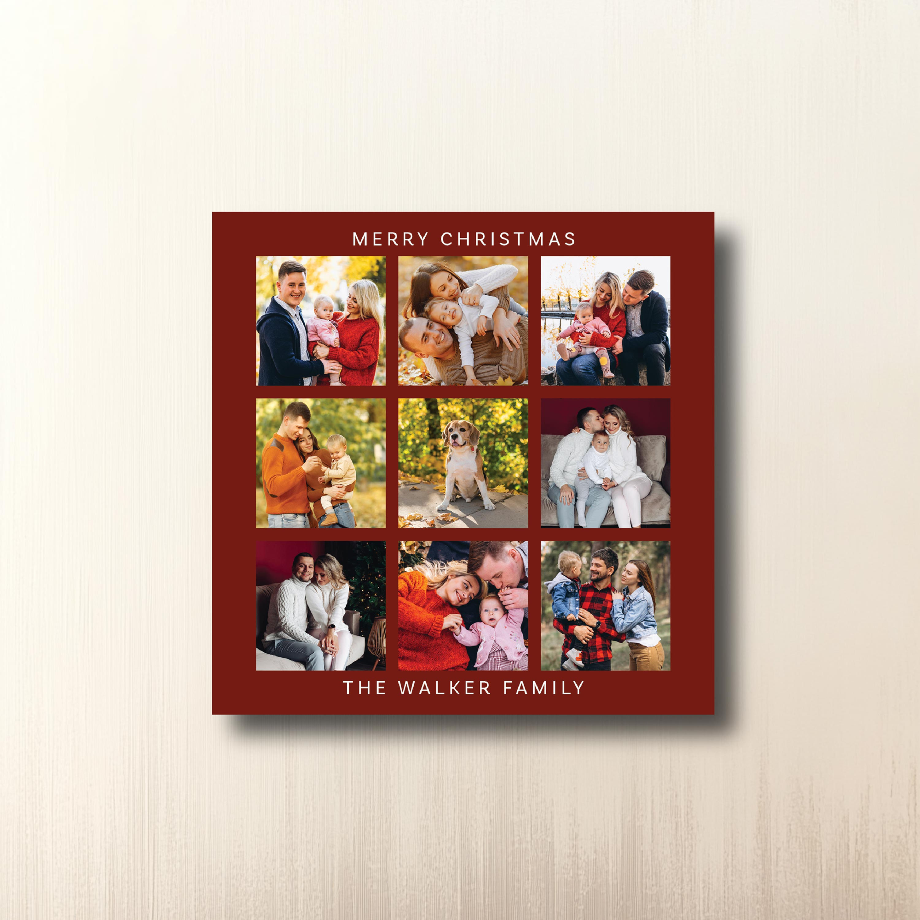 Minimalist Grid Christmas Card – Custom Photo Holiday Card