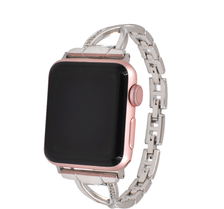 Thumbnail: Apple Watch Band X-Type Stainless Steel with Diamonds