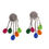 Thumbnail: Tribal Oxidized Silver Shell Drop Earrings with Multicolor Beads