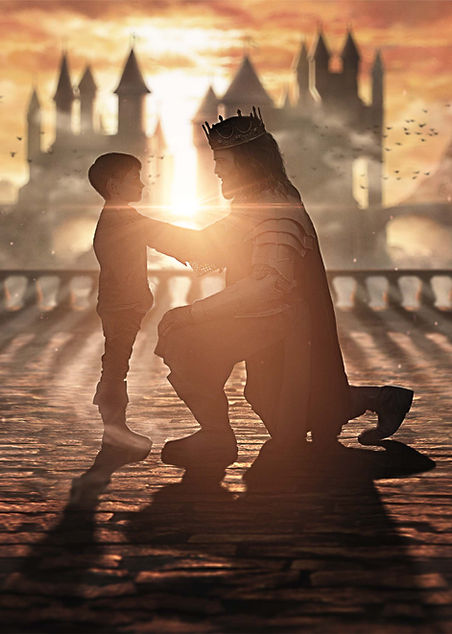 Depicts the eternal desire for love and belonging in a far-off perfect kingdom. Inspired by Revelation 21:6-7, focusing on childlike faith and divine promises.