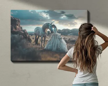 Fully customizable Photoshop canvas mockup. High-res PSD with smart objects, realistic texture, CMYK color, ideal for designers, artists, and marketers.