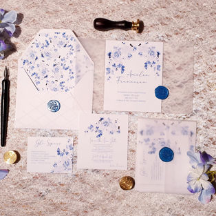 Inviti matrimoniali tema Rose Blu