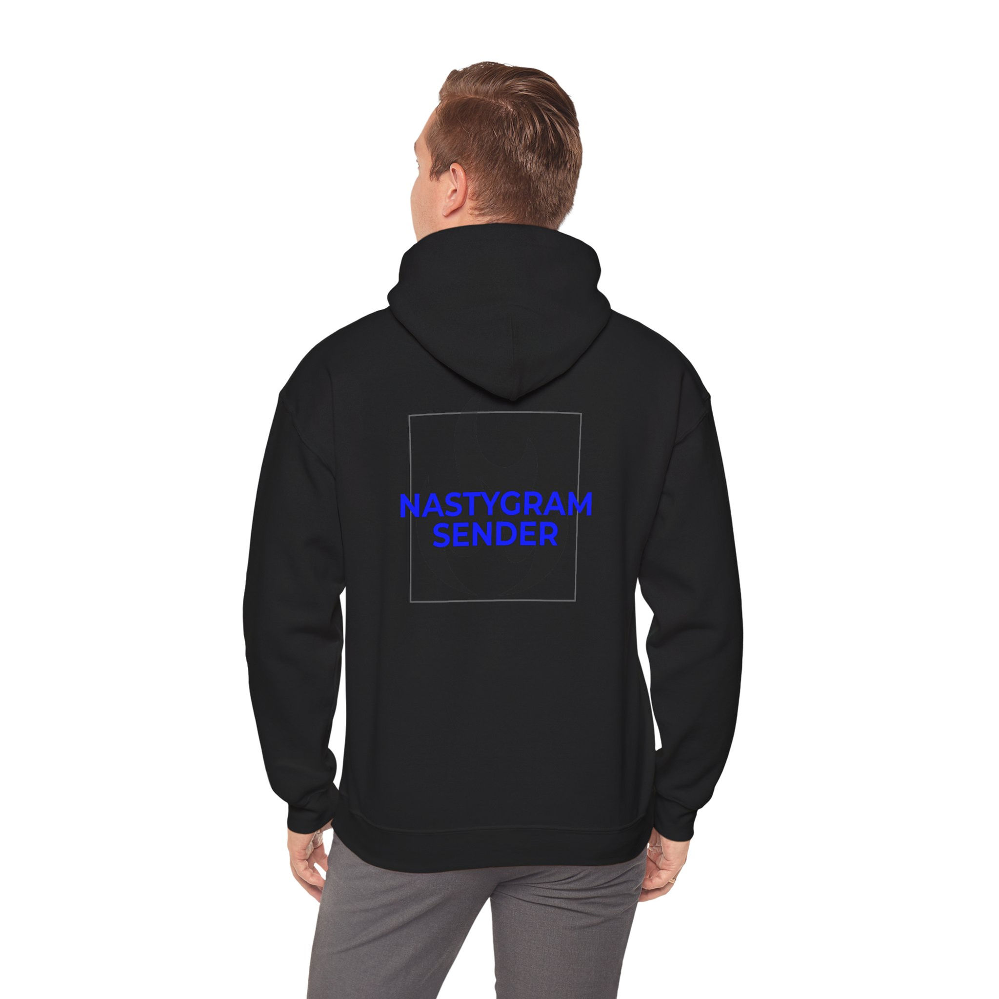 Hoodie - Nastygram Sender Blue Neon Logo Pullover