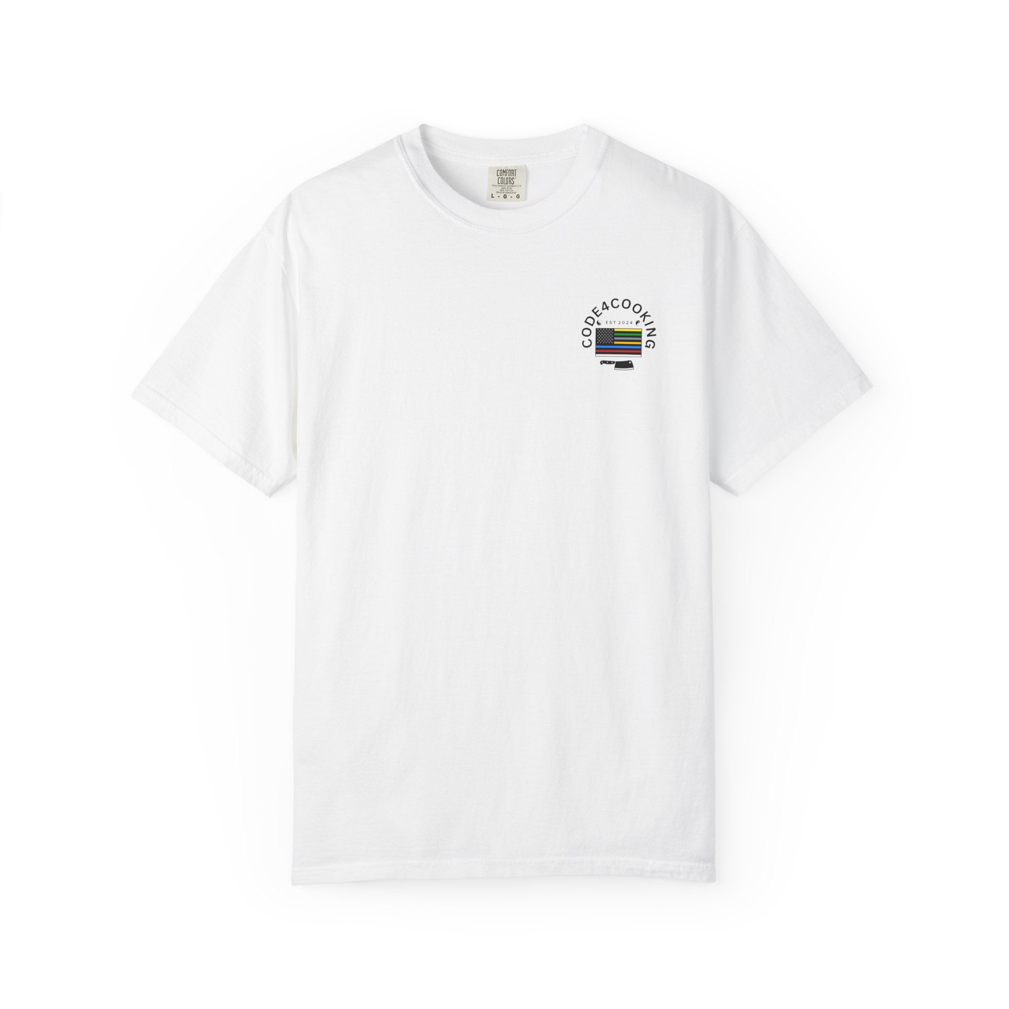 Graphic T-shirt Lighter Color | First Responder Flag, 'Never Out of the Fight'