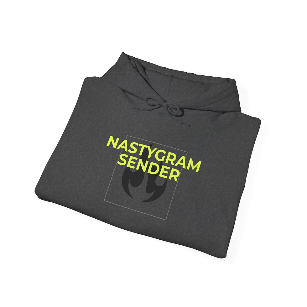 Thumbnail: Nastygram Sender Hoodie — Retro Flame Neon Yellow Pullover