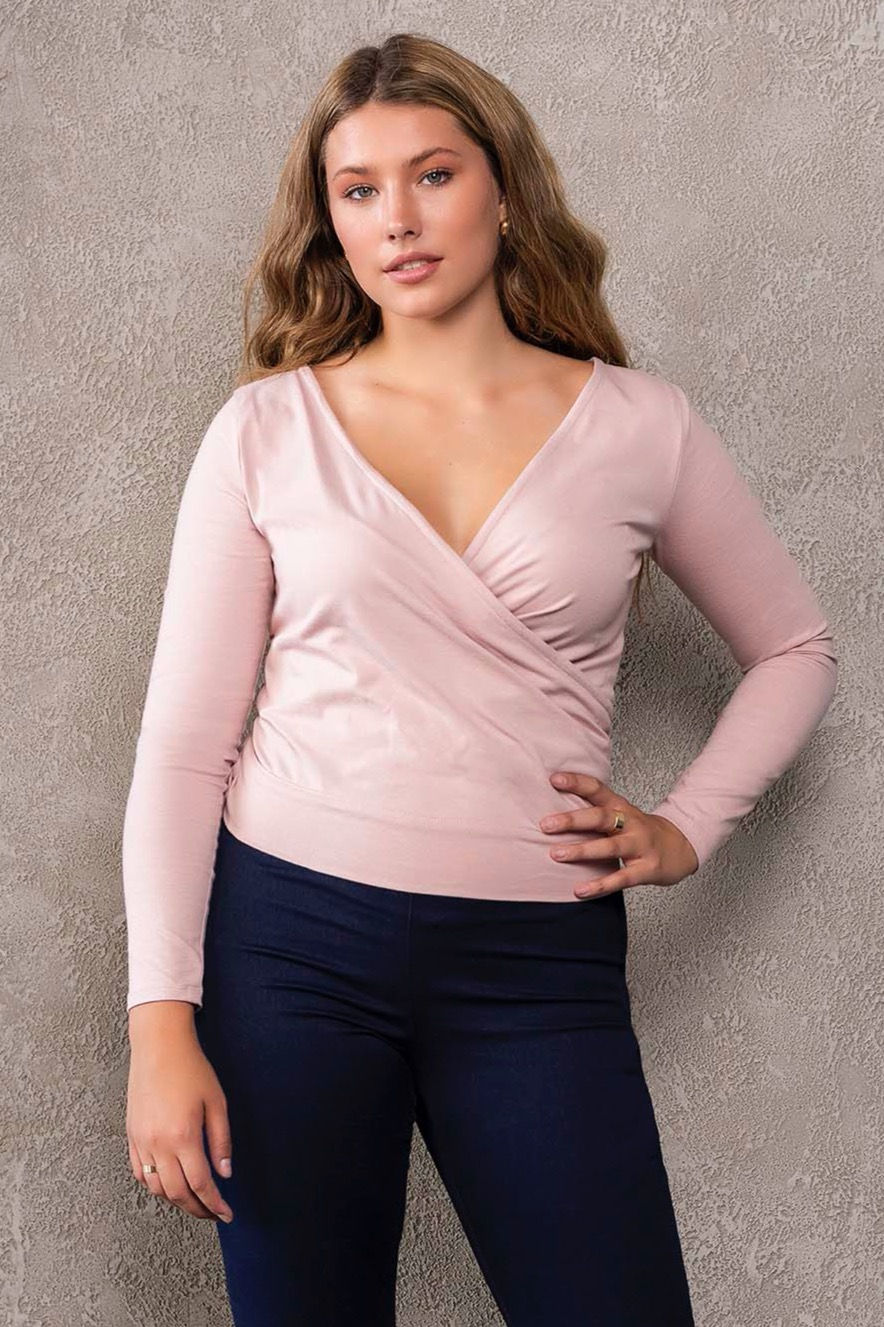 Thumbnail: blush pink wrap top